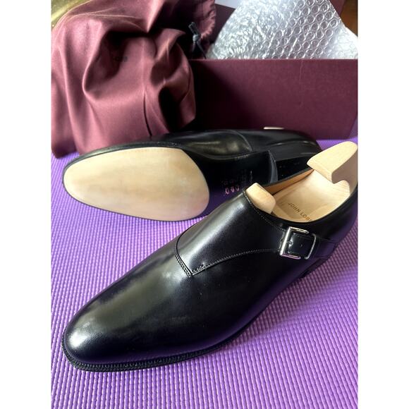 $2340 John Lobb Jermyn II Shoes NEW in Black Size 9 UK, 10 US comes w/ Shoe Tree - Picture 1 of 12
